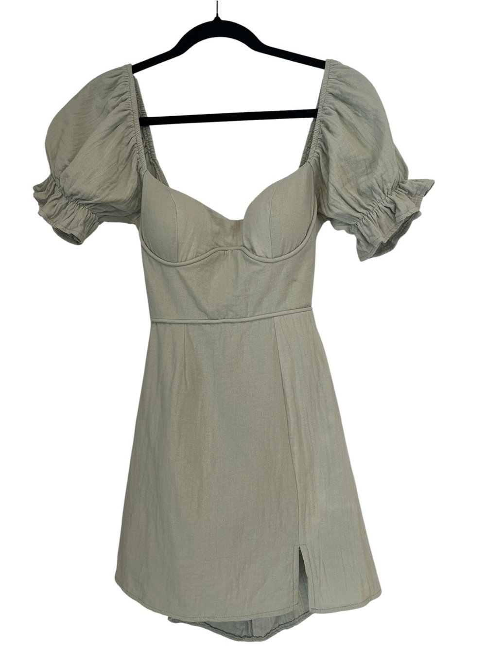 American Threads Norma Jean Mint Square-Neck Whimsical Puff Sleeve Mini Dress-S - Picture 4 of 11